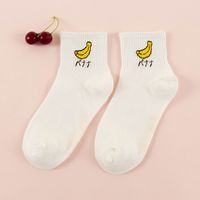 New Autumn And Winter Cartoon Fruit Banana Pure Cotton Ladies Middle Tube Socks Wholesale sku image 4
