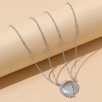 European And American Creative Exaggerated Asymmetrical Sun And Moon Necklace Set sku image 2