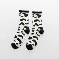 Autumn And Winter New Japanese Black And White Series Zebra Pattern Ladies Mid-tube Socks Wholesale sku image 2