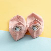 New Cotton Embroidery Cartoon Cat Shallow Mouth Heel Three-dimensional Ears Ladies Socks sku image 8