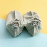New Cotton Embroidery Cartoon Cat Shallow Mouth Heel Three-dimensional Ears Ladies Socks sku image 7
