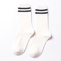 Autumn And Winter New Japanese Style Two Bar Women's Cotton Mid-calf Socks Thick Thread Striped All-matching Casual Korean Socks Wholesale sku image 5