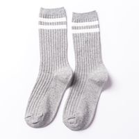 Autumn And Winter New Japanese Style Two Bar Women's Cotton Mid-calf Socks Thick Thread Striped All-matching Casual Korean Socks Wholesale sku image 8
