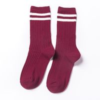 Autumn And Winter New Japanese Style Two Bar Women's Cotton Mid-calf Socks Thick Thread Striped All-matching Casual Korean Socks Wholesale sku image 9
