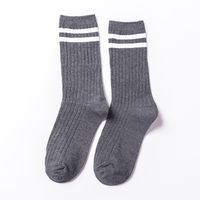 Autumn And Winter New Japanese Style Two Bar Women's Cotton Mid-calf Socks Thick Thread Striped All-matching Casual Korean Socks Wholesale sku image 10