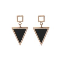 Simple Titanium Steel Triangle Earrings Wholesale main image 3