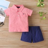 Fashion Children's Fashion Shorts Suit Boys' Casual Wear Two-piece Suit sku image 1