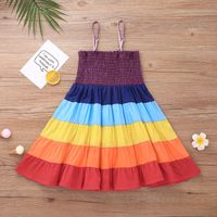 Girls' Summer Dress European And American Fashion Little Girl Suspender Skirt Cross-border Spot Little Girl Rainbow Skirt sku image 2