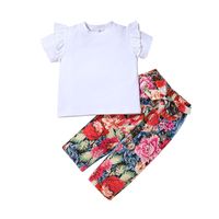 2021 Children's Suit T-shirt Pants Two-piece Printed Trousers Baby Clothes sku image 1