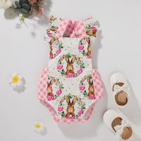 Baby Romper Easter Jumpsuit Rabbit Print Triangle Romper Wholesale sku image 1