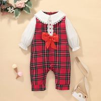 2021 Spring And Autumn Baby Plaid Jumpsuit 1-3 Years Old Babies' Dress Long Sleeve Jumpsuit Foreign Trade sku image 1