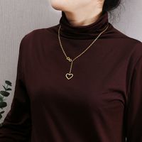 Nueva Moda De Acero De Titanio Corazón Número 8 Colgante Collar Para Mujer Joyería Al Por Mayor sku image 2