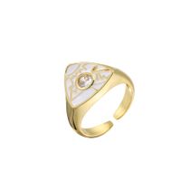 Hecheng Schmuck Tropf Öl Dreiecks Muster Mikro-inlay Zirkon Ring Open Ring Farbring Vj303 main image 4