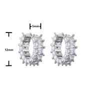 Micro-inlaid Zircon Ear Clip Square Diamond Earrings Copper Plated 18k Gold Jewelry main image 5