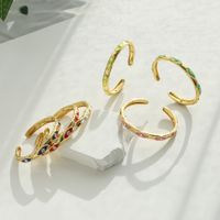 Jewelry Color Drip Eye Bracelet Micro-inlaid Zircon Open Bracelet Jewelry main image 1