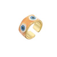 Hecheng Ornament Colorful Oil Necklace Eye Ring Devil's Eye Opening Ring Adjustable Ornament main image 5