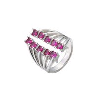 Micro-inlaid Color Diamond Row Diamond Ring Opening Adjustable Exaggerated Jewelry Accessories main image 3