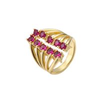 Micro-inlaid Color Diamond Row Diamond Ring Opening Adjustable Exaggerated Jewelry Accessories main image 4