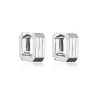 Hecheng Ornament Glossy Vertical Stripes Square Ear Clip Fashion 18k Gold Plated Ornament Ve394 main image 3