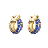 Round Earrings Wave Point Color Jewelry Ear Buckle Color Drop Oil Jewelry main image 3