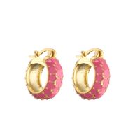Round Earrings Wave Point Color Jewelry Ear Buckle Color Drop Oil Jewelry main image 5