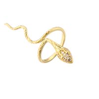 Hecheng Ornament Micro-inlaid S-shaped Snake Ring Open Ring Adjustable Exaggerated Jewelry Ornament Accessories Vj249 main image 6