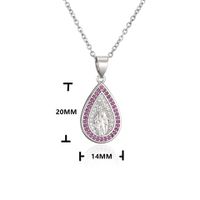Fashion Micro-inlaid Colored Diamond Drop-shaped Virgin Mary Christ Jewelry Accessories main image 6