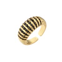 Micro-inlaid Color Diamond 18k Gold Plated Ring Opening Adjustable Wide Face European And American Ring main image 6