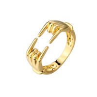 Glossy Palm Finger Opening Adjustable Ring main image 3