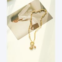 Fashion Micro-inlaid Zircon Palm Eye Pattern 18k Gold-plated Copper Necklace Wholesale main image 5