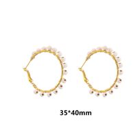 Hecheng Ornament Handmade Glass Beaded Ear Ring Natural Stone Earring Ear Clip Ornament Accessories main image 6