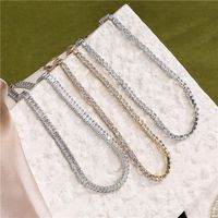 Fashion Full Diamond T Square Diamond Chain Necklace Copper Jewelry Wholesale main image 6