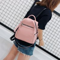 Korean New Trendy Fashion All-match Soft Leather Personalized Casual Shoulder Backpack main image 5