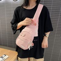 2021 New Summer Fashion Women's Small Travel Casual Korean Style Solid Color Trendy Women's Small Backpack For Work Multi-purpose Chest Bag main image 2