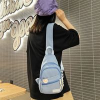 2021 New Summer Fashion Women's Small Travel Casual Korean Style Solid Color Trendy Women's Small Backpack For Work Multi-purpose Chest Bag main image 3