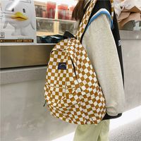 Tide Brand Plaid School Bag Student Backpack High School College Student Campus Hit Color Backpack main image 1