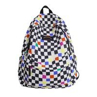 Tide Brand Plaid School Bag Student Backpack High School College Student Campus Hit Color Backpack main image 6