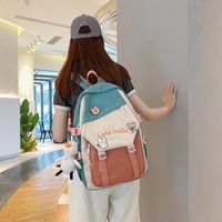Ins Junior's Schoolbag Women's Korean-style Contrast Color Backpack High School Student Fresh Backpack Girlish Style Backpack main image 5
