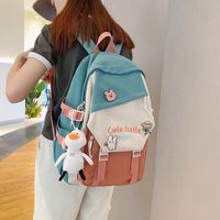 Ins Junior's Schoolbag Women's Korean-style Contrast Color Backpack High School Student Fresh Backpack Girlish Style Backpack main image 4