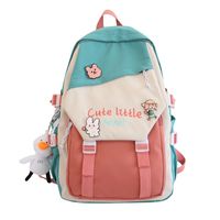 Ins Junior's Schoolbag Women's Korean-style Contrast Color Backpack High School Student Fresh Backpack Girlish Style Backpack main image 3