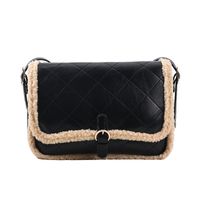 Plush Oily Leather Big Bag For Women 2021 Autumn And Winter New Crossbody Bag Texture Western Style Rhombus Plaid Shoulder Bag Underarm Bag main image 3