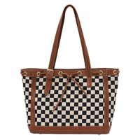 2021 New Autumn And Winter Fashion Checkerboard Large Capacity Tote Drawstring Shoulder Handbag main image 6