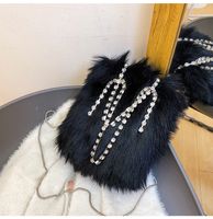 Furry Bag Women's 2021 Spring New Fashion Chain Handbag Shoulder Messenger Bag Plush Bucket Bag main image 3