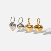European And American New Stainless Steel Earrings Hollow Heart Pendant Earrings main image 6