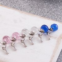 European And American Popular Glass Short Shrimp Male Buckle Ear Clip Fashion Simple Titanium Steel Earrings Colorful Crystal Ornament For Women main image 5