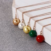 Titanium Steel 18K Gold Plated Korean Style Plating Inlaid Shell Geometric Necklace main image 3