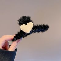 Korean Love Plush Autumn And Winter Hair Accessories Hairpin Girls Back Head Grip Big Hair Grip Shark Clip sku image 8