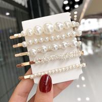 Temperament Pearl Hairpin Korean Hair Ornaments Word Clip sku image 1