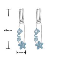 Jewelry Micro-inlaid Colored Zircon Earrings Five-pointed Star English Alphabet Pin Earrings Jewelry sku image 4