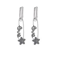 Jewelry Micro-inlaid Colored Zircon Earrings Five-pointed Star English Alphabet Pin Earrings Jewelry sku image 10
